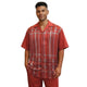 Red 2-Piece Prism Plaid Short Sleeve Walking Suit by Stacy Adams