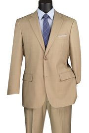 Prestigio Collection: Taupe 2 Piece Solid Color Single Breasted Regular Fit Suit
