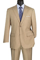 Prestigio Collection: Taupe 2 Piece Solid Color Single Breasted Regular Fit Suit