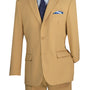 Victonique Collection: Khaki 2 Piece Solid Color Single Breasted Regular Fit Suit