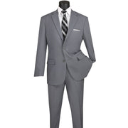 Men’s 2-Piece Regular Fit Single-Breasted Suit - Medium Grey