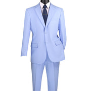 Men’s 2-Piece Regular Fit Single-Breasted Suit - Light Blue