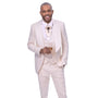 Crinale Collection: Cream 3-Piece Solid Pattern Tuxedo with Fancy Vest