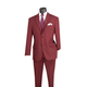 Men’s 2-Piece Regular Fit Single-Breasted Suit - Burgundy