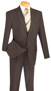 Victonique Collection: Brown 2 Piece Solid Color Single Breasted Regular Fit Suit