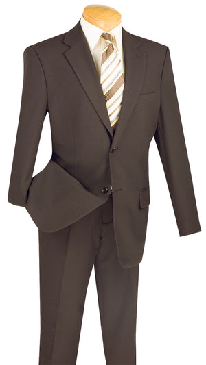Victonique Collection: Brown 2 Piece Solid Color Single Breasted Regular Fit Suit