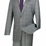Fashinique Collection: Pompey Luxurious Wool Feel Glen Plaid Suit in Grey
