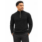 Stacy Adams 32010 black quarter-zip mock neck chenille sweater