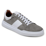 Belvedere Olivier Pewter & White Suede Leather Sneakers