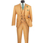 Elegancia Collection: Orange 3 Piece Windowpane Single Breasted Modern Fit Suit
