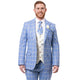 Dorado Collection: Blue 3-Piece Plaid Fashion Suit with Matching Cream Vest