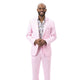 Pink 2 Piece Linen Suit Classic Fit Notch Lapel Flat Front Pants