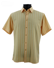 Regent's Line Canary Vertical Stripe Microfiber Short Sleeve Shirt –  Full Cut