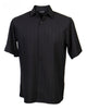 Regent's Line Black Vertical Stripe Microfiber Short Sleeve Shirt –  Full Cut