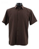 Regent's Line Chocolate Brown Vertical Stripe Microfiber Short Sleeve Shirt –  Full Cut