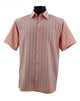 Regent's Line Peach Vertical Stripe Microfiber Short Sleeve Shirt – Full Cut