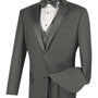 Tempel Collection: Gray 4-Piece Regular Fit Tuxedo with Vest and Bow Tie