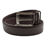 Belmor Collection: Men's Classic Dark Brown Leather Dress Belt