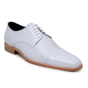 Belvedere Alexander White Italian Leather Cap Toe Dress Shoe