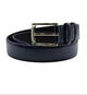 Belmor Collection: Men's Classic Navy Blue Leather Dress Belt