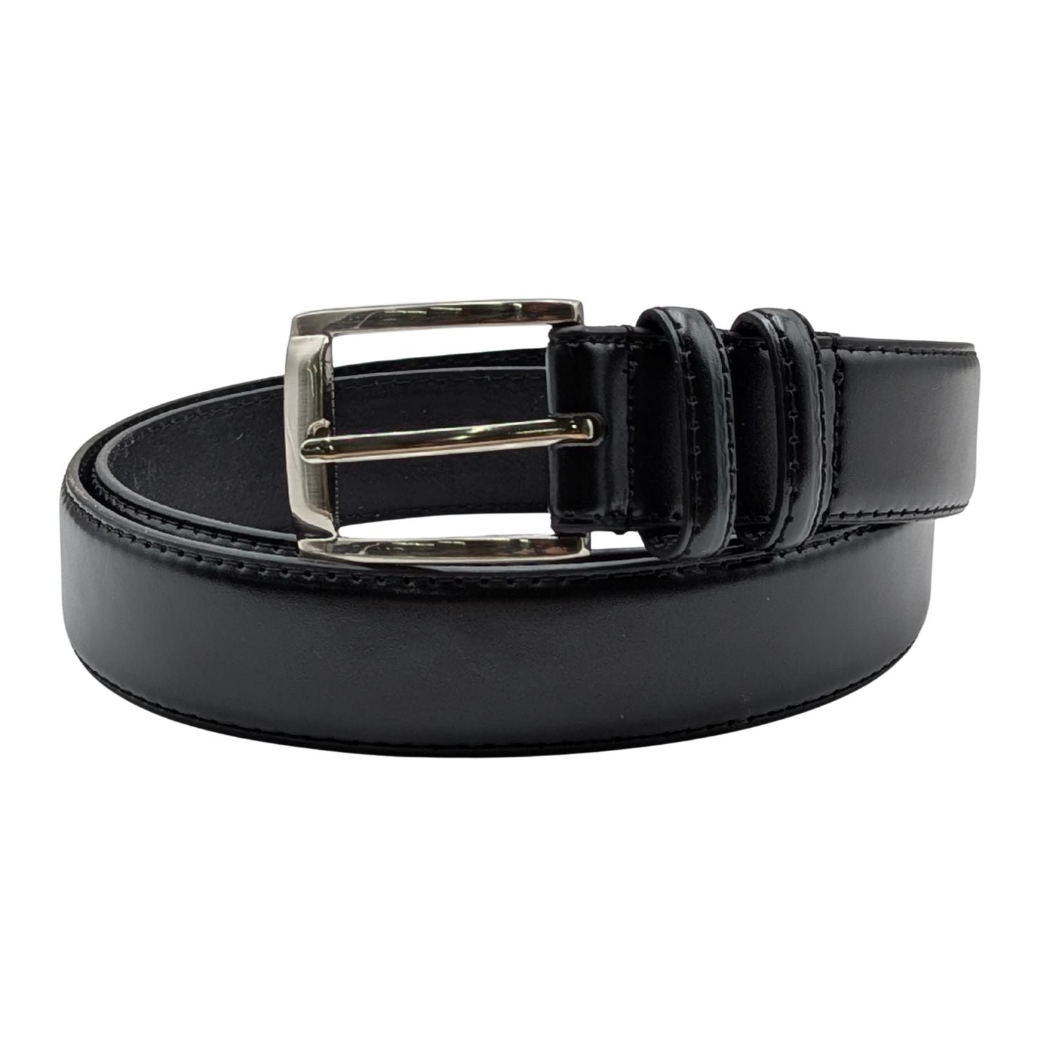 mens leather dress belt Lejon Men's Black Executive 1/4(32mm) wide belt with matching leather keeper 2 Women's Leather Belt - 1