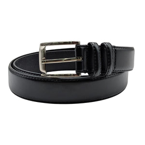 Belmor Collection: Men's Classic Black Leather Dress Belt