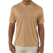 Tan Classic Crew Neck Ribbed T-Shirt By Stacy Adams