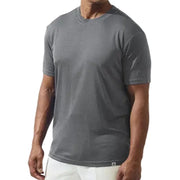 Grey Classic Crew Neck Ribbed T-Shirt By Stacy Adams