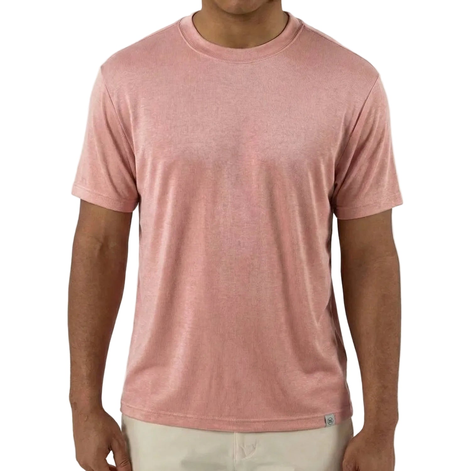pink crew neck short sleeve t shirt
