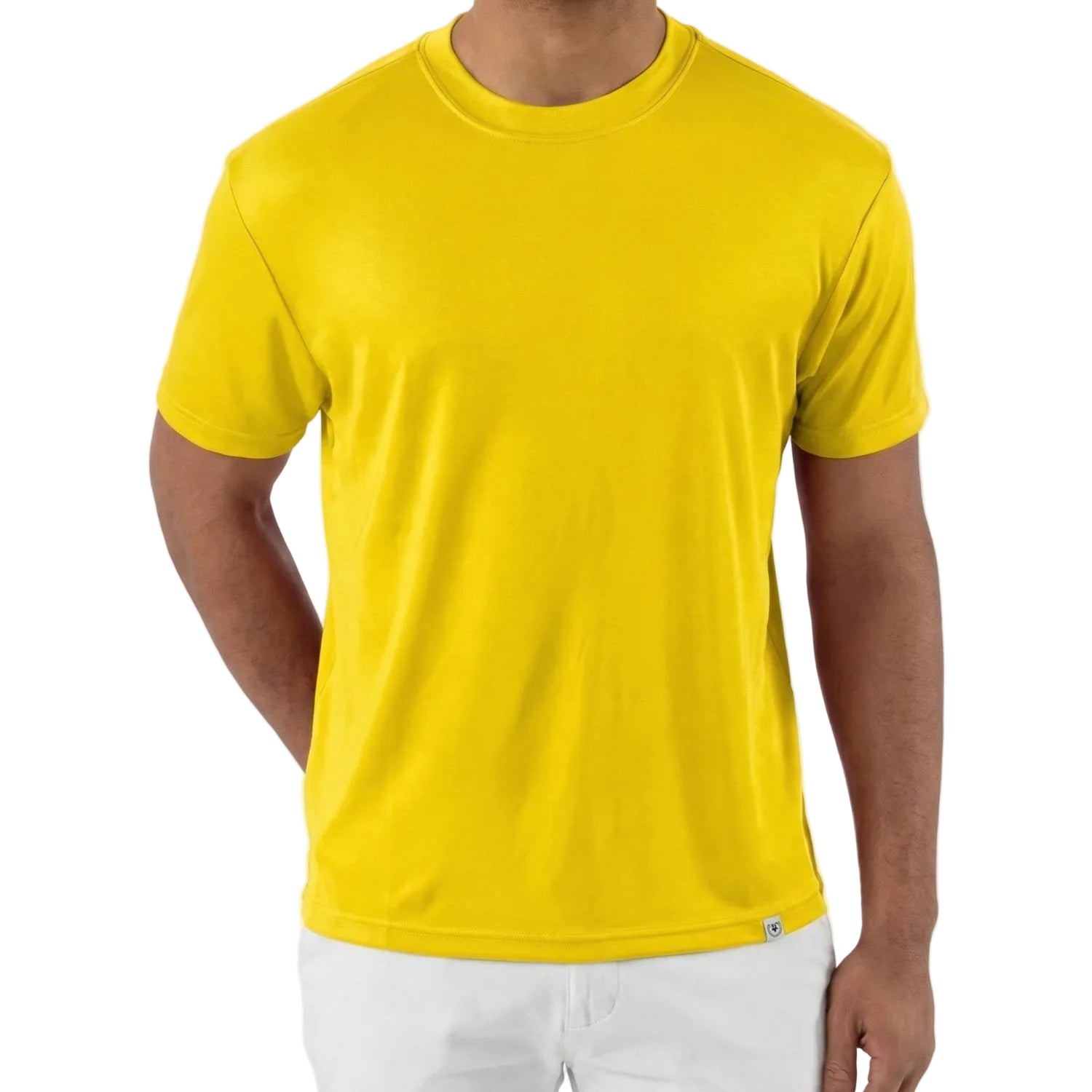 ray yellow crew neck short sleeve t shirt