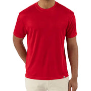 Red Classic Crew Neck Ribbed T-Shirt By Stacy Adams