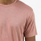 close-up of pink crew neck short sleeve t shirt