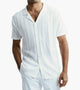 Knitted Design Polo Short Sleeve Shirt  51001 - White