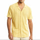 Knitted Design Polo Short Sleeve Shirt - Honey