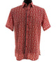 Red Geometric Medallion Print Short Sleeve Shirt