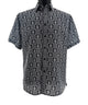 Black Geometric Medallion Print Short Sleeve Shirt