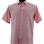 ShadowGrid Collection Pink Plaid Texture Microfiber Short Sleeve Shirt – Full Cut