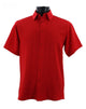 Men’s Red Textured Short Sleeve Shirt Full Cut