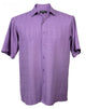 ShadowGrid Collection Lavender Plaid Texture Microfiber Short Sleeve Shirt – Full Cut