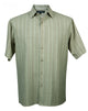 VerticalVirtue Collection Apple Striped Microfiber Short Sleeve Shirt – Full Cut