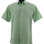 GeoSoft Collection Apple Green Geometric Microfiber Short Sleeve Shirt – Full Cut