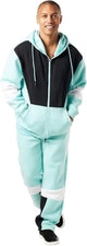 Aqua Fleece Color Block Warmup Full Cut