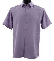 GeoSoft Collection Lavender Geometric Microfiber Short Sleeve Shirt – Full Cut