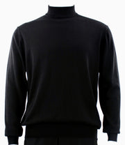 Elysium Threads Collection: Black Cotton Tencel Mock Neck Sweater