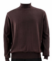 Elysium Threads Collection: Brown Cotton Tencel Mock Neck Sweater