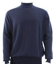 Elysium Threads Collection: Navy Cotton Tencel Mock Neck Sweater