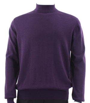 Elysium Threads Collection: Purple Cotton Tencel Mock Neck Sweater