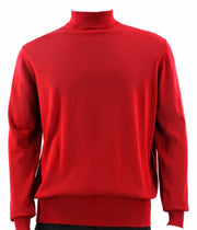 Elysium Threads Collection: Red Cotton Tencel Mock Neck Sweater