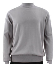 Elysium Threads Collection: Silver Cotton Tencel Mock Neck Sweater