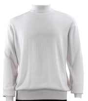 Elysium Threads Collection: White Cotton Tencel Mock Neck Sweater